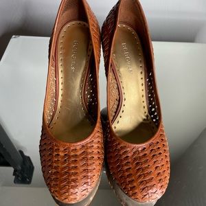 BCBG Woven Round Toe Heels